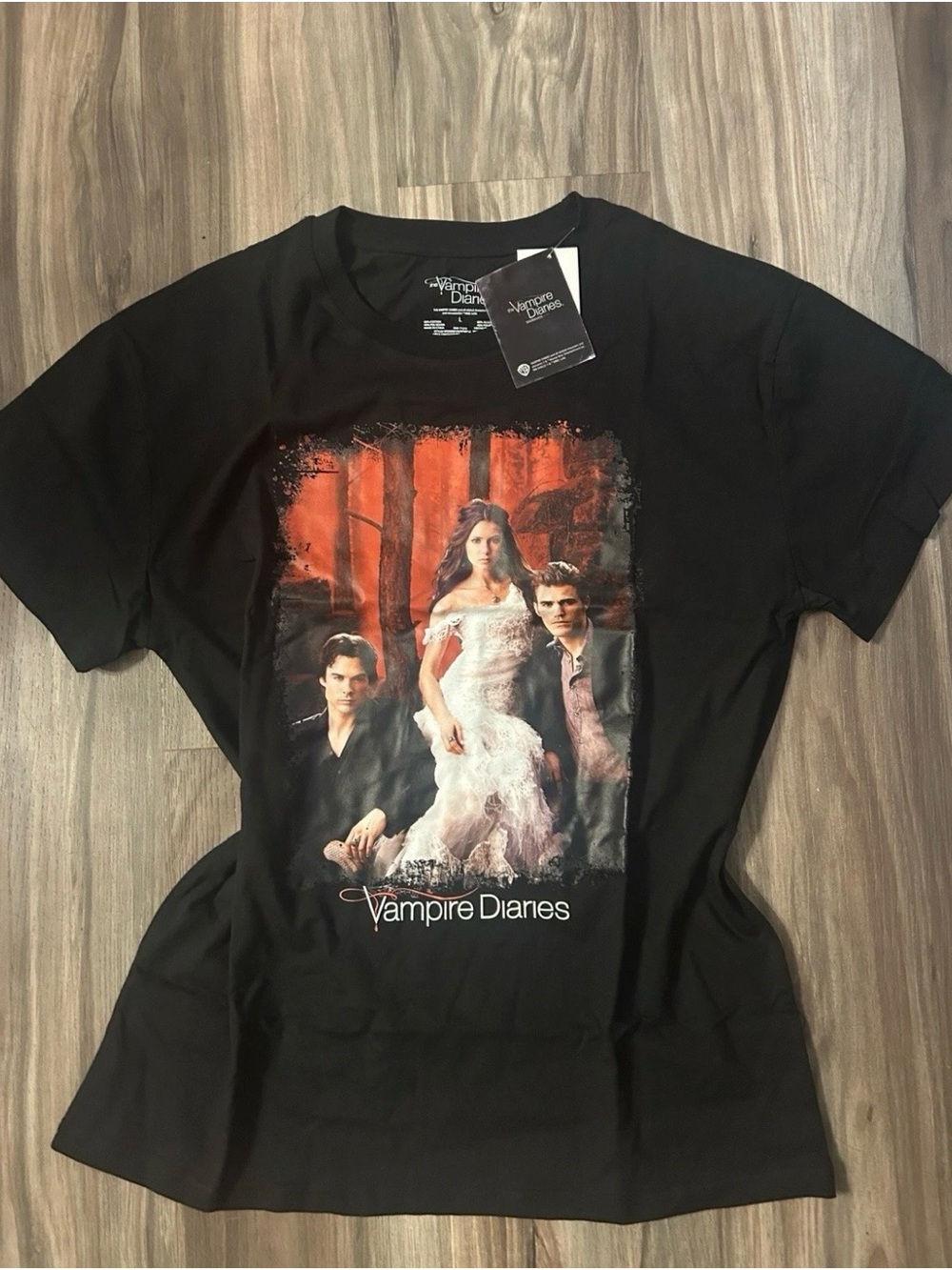 The Vampire Diaries Graphic T Shirt Adult L Black TV Series Licensed New Tag